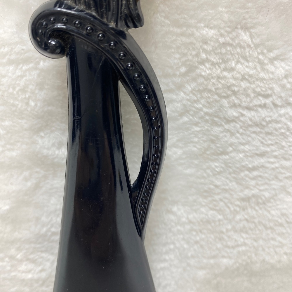 VTG Black Bakelite Lion's Head Shoe Horn Brass Ring Decorative Handle Japan - Picture 3 of 12